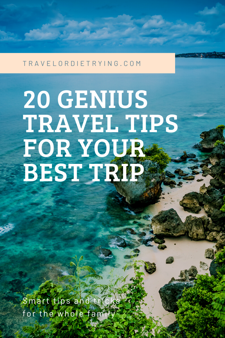 20 genius travel hacks for a stress-free holiday. These travel tips will save you money, time, and space! 20 Epic travel hacks for a great vacation. #traveltips #packingtips #travelhacks #travel #traveltipsandtricks #travelinghacks